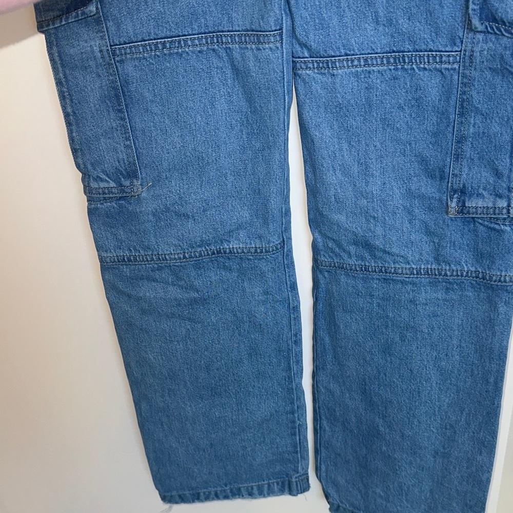 Frame Denim Light Blue Wide-Leg Cargo Jeans - Picture 3 of 5